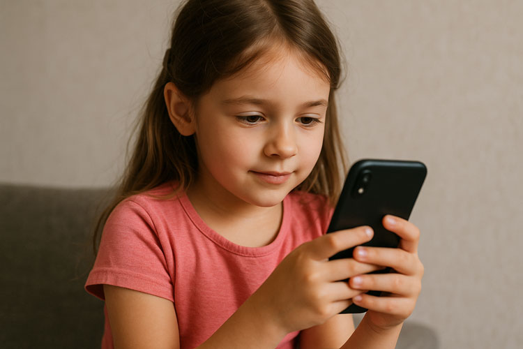 Enfant avec un smartphone